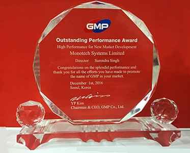 Outstanding Performance Award by GMP, Korea